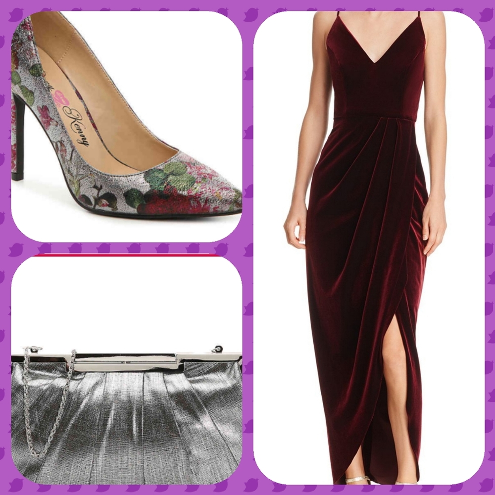 Gorgeous burgundy velvet/velour dress